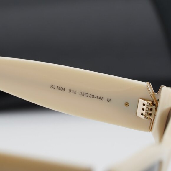 Saint Laurent SL M94 012 Cat Eye Sunglasses - Shiny Ivory/Grey main image 5